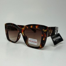 True Religion Womens Oversized Tortoise Square Sunglasses UV Protection Y2K Bold