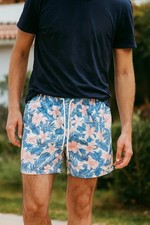    Caribbean Joe Men  s Swim Trunks M  Floral Board Shorts   Tropical Beach Vibe