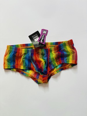Manstore M230 sexy halbtransparente Regenbogen Mini Hose Gr. S