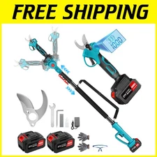 Electric Pruning Shears with Extension Pole, 2×21V Batteries
