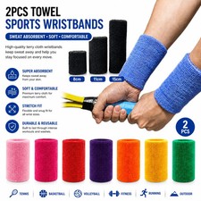 2 PIEZAS Pulseras deportivas para hombres Bandas para sudar Gimnasio Tenis Baloncesto Soporte para muñeca