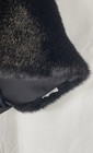 Women's Black Faux Fur Shawl Stole Wrap Lined Satin Tie Formal Winter OS — photo 3