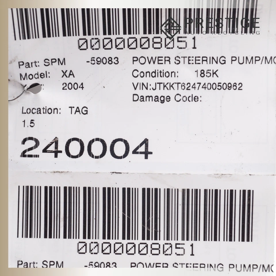 2004-2006 SCION xA Power Steering Pump 1.5L 44310-52050 OEM - Image 4 of 4