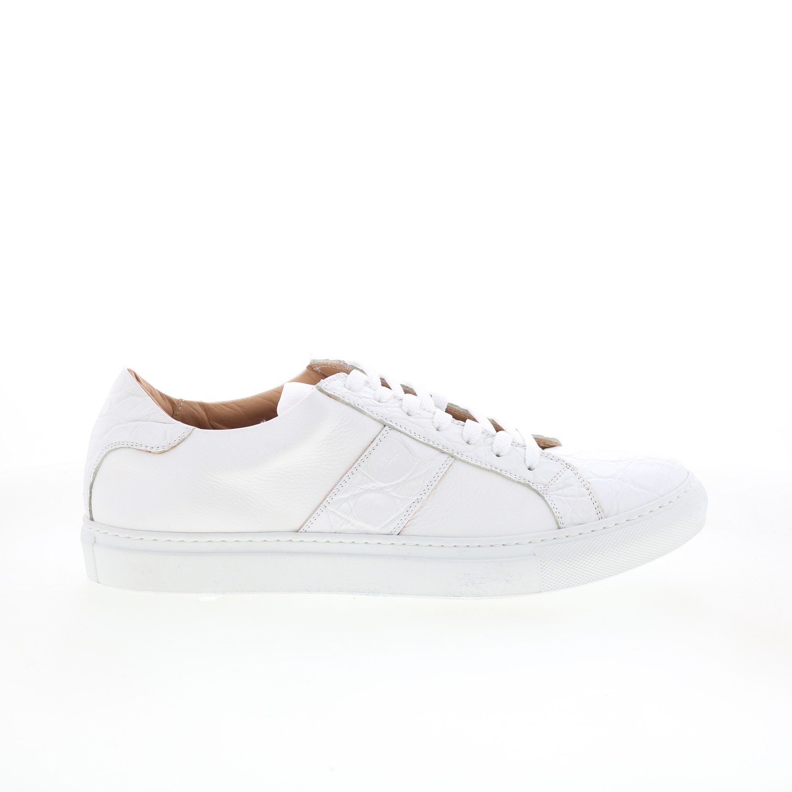 Мужские белые кроссовки Zelli Italia Luca из телячьей кожи и крокодиловой кожи в стиле лайфстайл