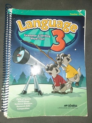 Abeka Language 3 Grammar & Writing Fifth Edition Teacher Key Homeschool