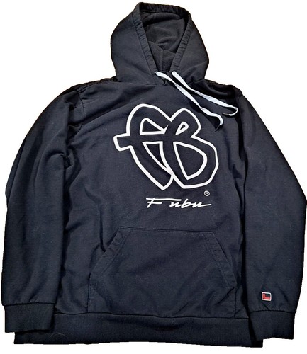 Fubu Dirty South 05 black hoodie men size XXL black and red long