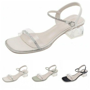 clear low chunky heels