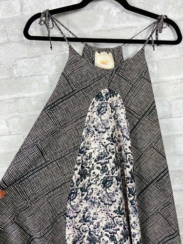 MAEVE ANTHROPOLOGIE BOHO MIDI DRESS BLACK FLORAL TIE BOW STRAPS SZ XS - Picture 3 of 5