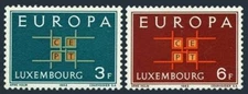 Luxembourg 403-404, MNH. Michel 680-681. EUROPE CEPT-1963. Stylized link-Unity.