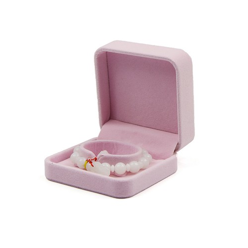 BLACK/PINK VELVET JEWELLERY BOX RING NECKLACE EARRINGS BRACELET GIFT BOX NEW - Picture 16 of 17