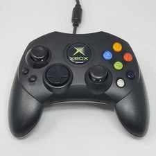 Original Xbox OEM S Type Black Controller with Breakaway Cable CLEANED & TESTED