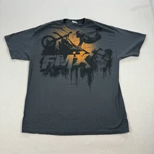 Feld Motor Sports Shirt Size XL Grey Short Sleeve AOP Skull Motorcross Grunge