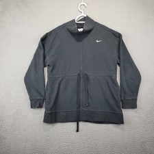 Nike Sweatshirt Womens Large Black High Neck Pullover Logo Drawstring Sweater