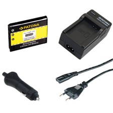 Batteria Patona + caricabatteria casa/auto per Casio Exilim Ex-Z2000,EX-FC200S