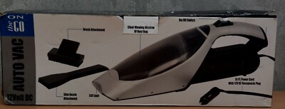 On The Go: 12v DC Auto Car Vacuum With LED Light - Silver & Black *See Descri...