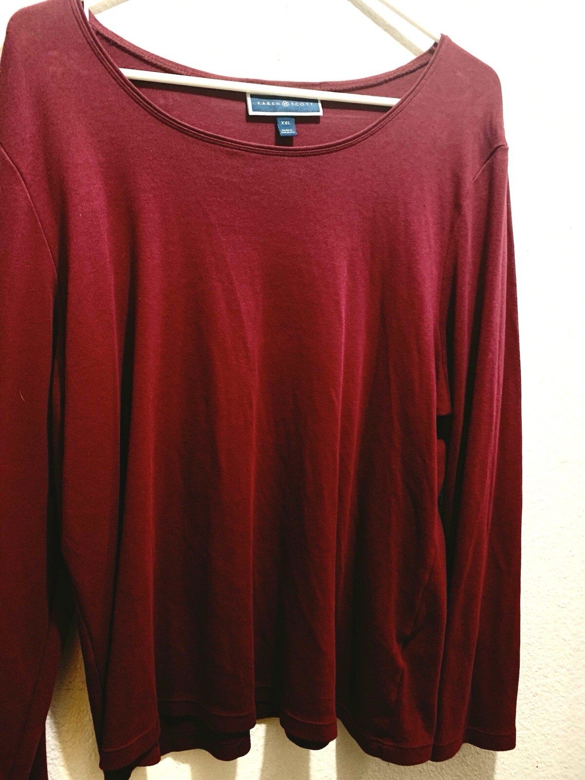 Red Karen Scott Womens Shirt XXL Long Sleeve