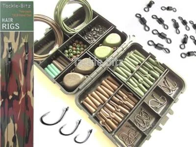 TJR TACKLE Karpfenangeln Tackle Box Set 4 Karpfenangeln Gewichte Sicherheitsklips Haken Haargeräte