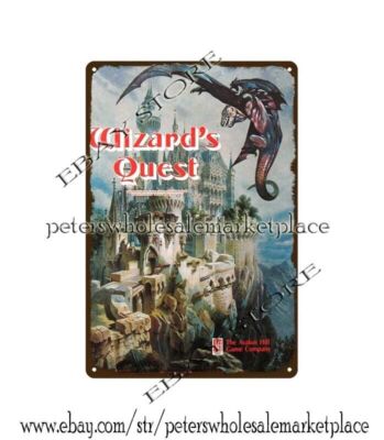 1979 Wizard's Quest board game metal tin sign metal dorm  room  wall man cave