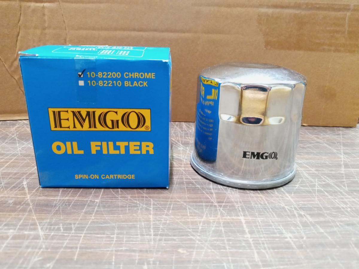 EMGO Chrome Spin On Cartridge Oil Filter 10-82200 Replaces