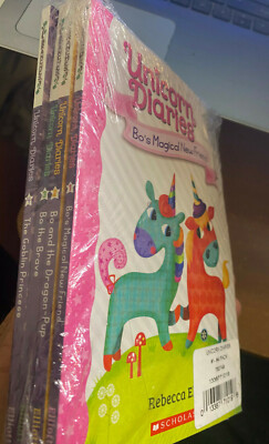 Unicorn Diaries 1-4 Magical Friend,Dragon Pup+by Rebecca Elliott (4 Paperbacks) 