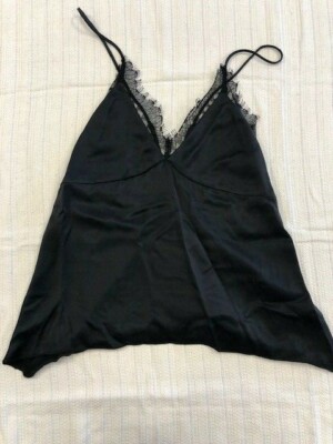 Daniella Hunter Dusk Silk Cami Top Charcoal, Women's NWT Lace Mult Sizes