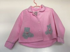 Vintage Baby Paris Pink Fleece Overcoat Shirt Teddy Bears Size 18 Months