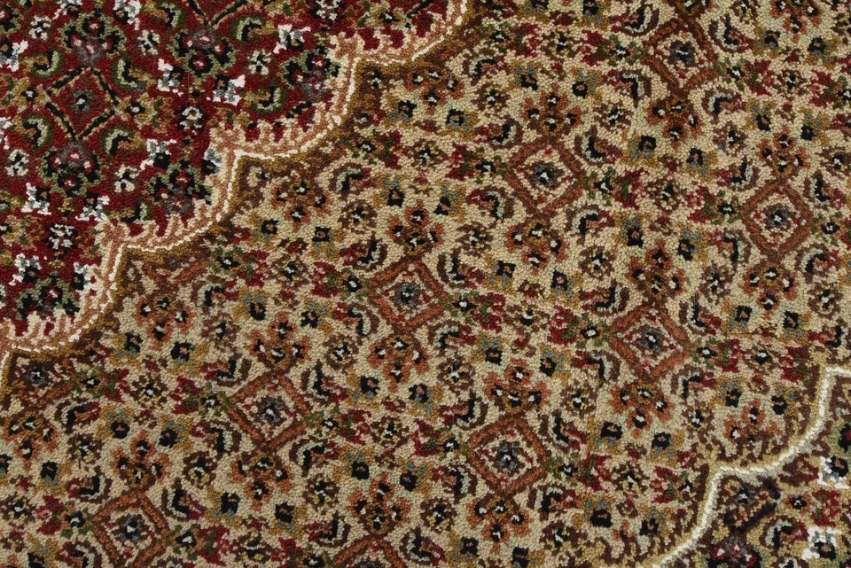 Tabrizi Mahi Rug 8'11'' x 12'3'' Red Wool Traditional Hand-Knotted Carpet - Image 4 of 4