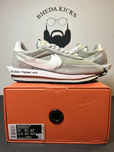 Nike LDV Waffle x Fragment Design x Sacai grau SF Größe 10 DH2684-001 gebraucht