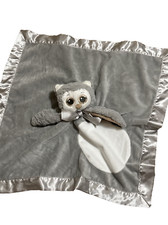 Bearington Gray Owl Lil' Owlie Lovey Security Blanket 15"