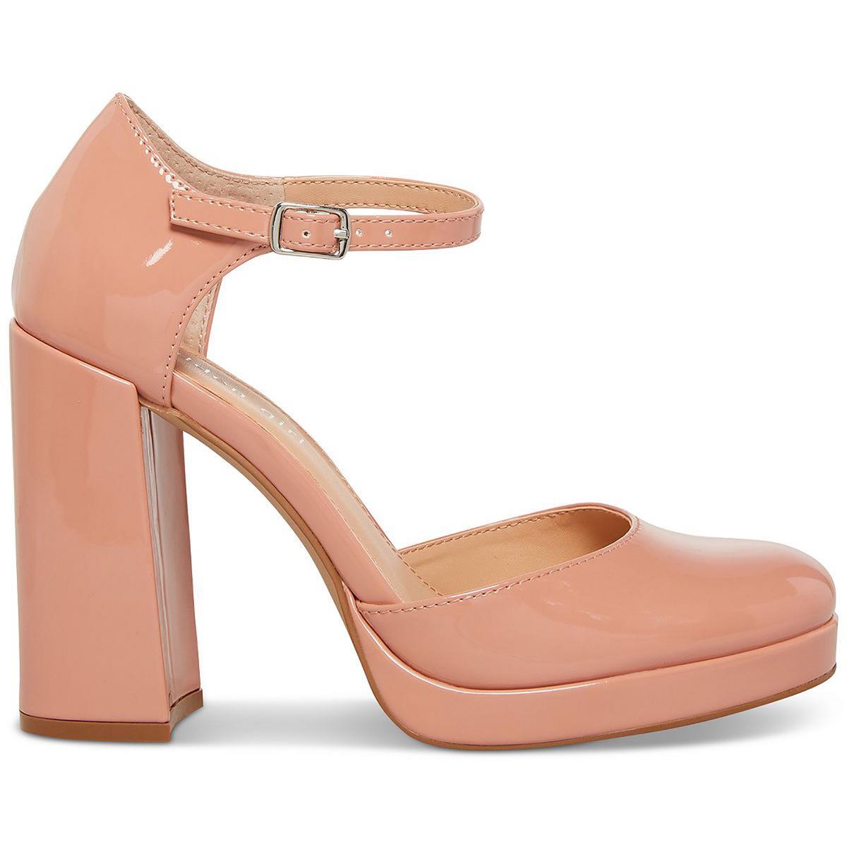 Madden Girl Womens Unaa Block Heel Ankle Strap Block Heels Shoes BHFO