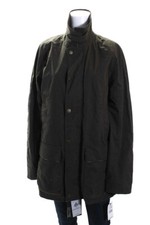 Rainforest Womens Corduroy Collar Full Zip Coat Jacket Brown Size Medium