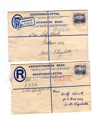 SOUTH AFRICA 1930'S COLLECTION OF  7 COVERS 5 ARE REGISTERED - Picture 3 of 4