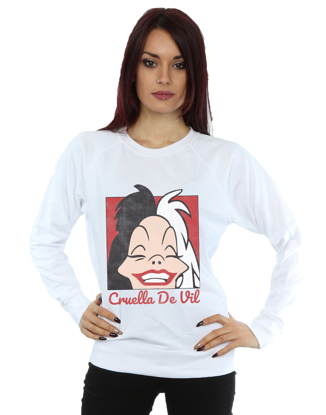 Disney Mujer Cruella De Vil Cropped Head Camisa De Entrenamiento