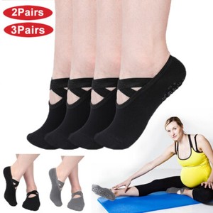 Non Slip Yoga Socks Exercise Barre Ballet Ankle Grip Cotton Pilates Exercise Gym