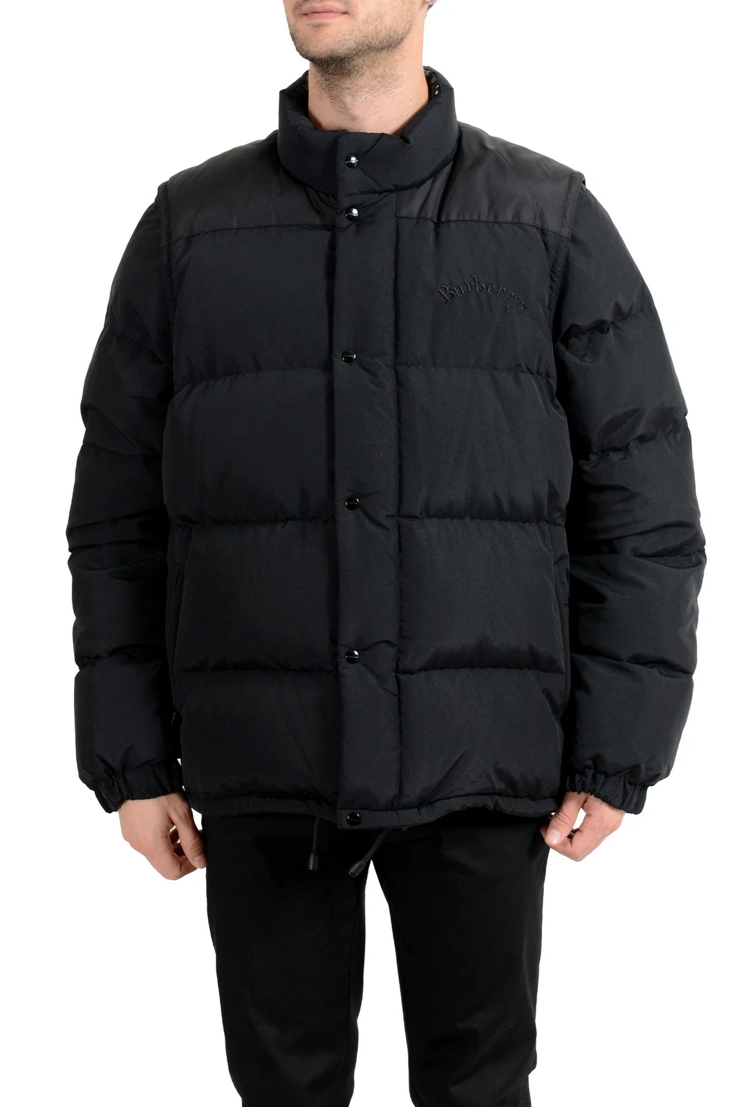 Giacca Gilet Parka Burberry London Uomo ""Hillcross"" nero US XL IT 54