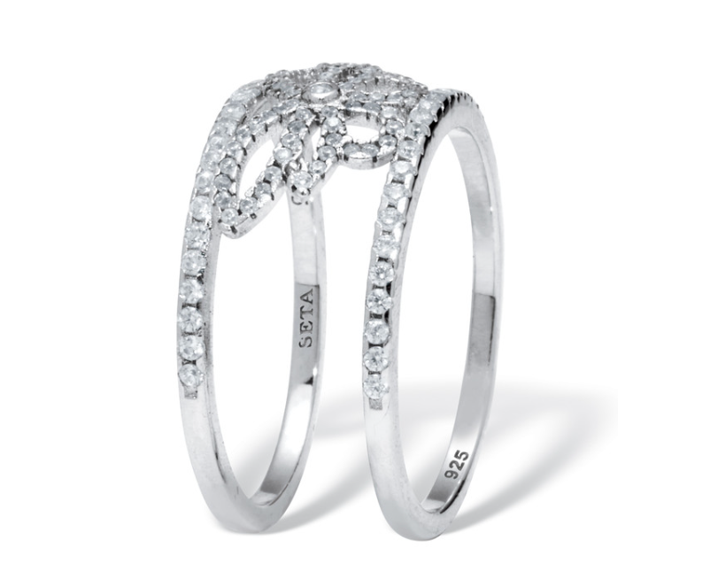 0.46 TCW ROUND CZ BUTTERFLY STERLING SILVER RING SIZE 6 7 8 9 10