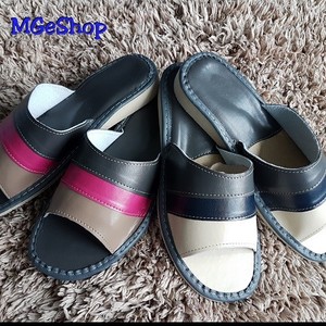 ladies leather house slippers