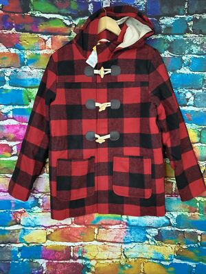 Cat & Jack XL 16 Buffalo Plaid Duffel Jacket with lined hood