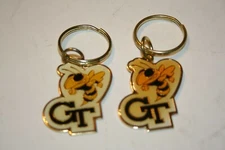 601R4 Vintage 1980's Georgia Tech Yellow Jackets Keychain - Set of TWO