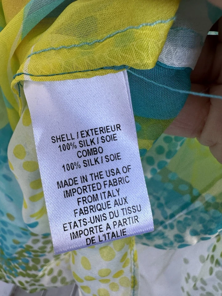 Corbata Milly Cabana Mediana 100% Seda Transparente Frontal Azul Amarillo Natación Foto 4 de 4