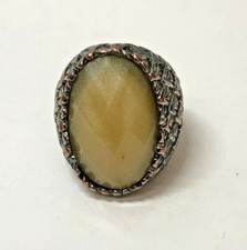 Silver tone with Moonstone Like Ring Size 7