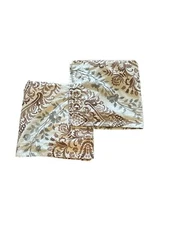 Frontgate Set of 2 Astoria Paisley Euro Pillow Shams Blue Brown