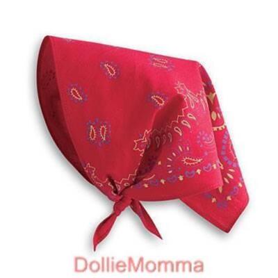 AMERICAN GIRL Julie Red BANDANA/Head Scarf/Kerchief Only to CALICO OUTFIT retire