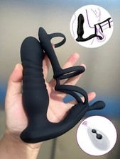 Male Prostate Massager Vibrator Thrusting Anal Butt Plug Dildo Sex Toys for Men