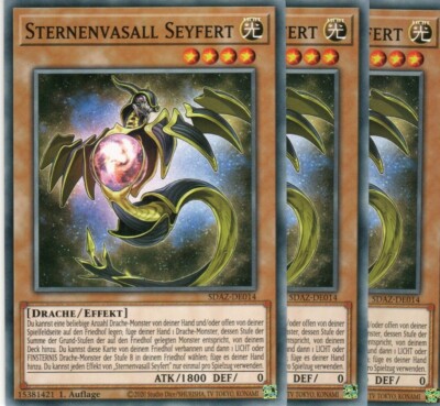 yugioh 3x Sternenvasall Seyfert SDAZ-DE014 COMMON 1AUFLAGE DEUTSCH