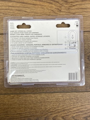 Master Lock 140QLH Solid Brass Keyed-Alike Wide Padlock 1-9/16 in. - Picture 9 of 14