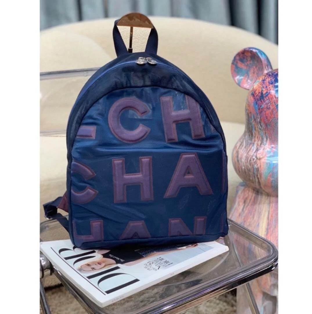 CHANEL sale item backpack Navy Pink AS0422 472 Used