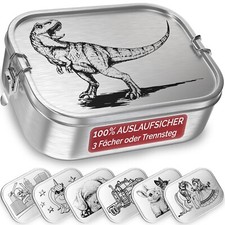 TAKWAY Edelstahl Brotdose mit Fächern 800ml | auslaufsichere Lunch Box mit Motiv