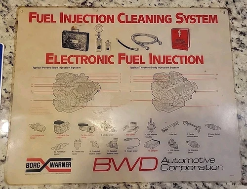 Vintage RARE Borg Warner Advertising Mechanic Placemat Desktop 20"x16" K