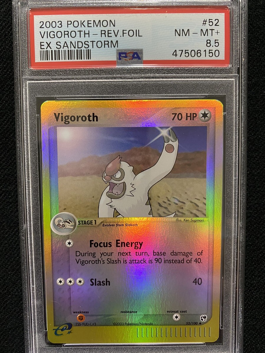 2003 Pokemon EX Sandstorm Vigoroth Reverse Foil 52/100 PSA